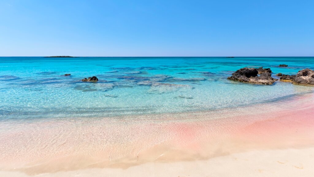 pink sand in elafonisi beach